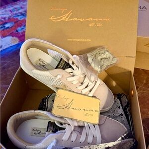 Vintage Havana Women's White and Cream Sneakers